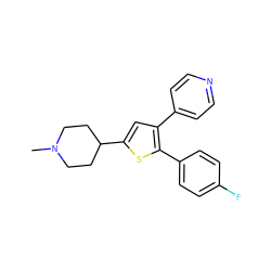 CN1CCC(c2cc(-c3ccncc3)c(-c3ccc(F)cc3)s2)CC1 ZINC000028472239