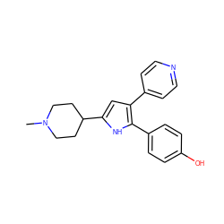 CN1CCC(c2cc(-c3ccncc3)c(-c3ccc(O)cc3)[nH]2)CC1 ZINC000028473570