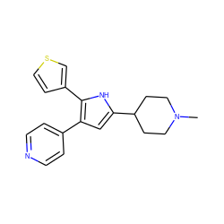 CN1CCC(c2cc(-c3ccncc3)c(-c3ccsc3)[nH]2)CC1 ZINC000028476672