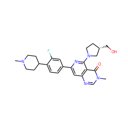 CN1CCC(c2ccc(-c3cc4ncn(C)c(=O)c4c(N4CC[C@H](CO)C4)n3)cc2F)CC1 ZINC000115624872