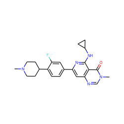 CN1CCC(c2ccc(-c3cc4ncn(C)c(=O)c4c(NC4CC4)n3)cc2F)CC1 ZINC000115625736