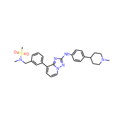 CN1CCC(c2ccc(Nc3nc4c(-c5cccc(CN(C)S(C)(=O)=O)c5)cccn4n3)cc2)CC1 ZINC000096169700