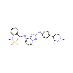 CN1CCC(c2ccc(Nc3nc4c(NCc5ccccc5N(C)S(C)(=O)=O)cccn4n3)cc2)CC1 ZINC000096169671