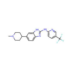 CN1CCC(c2ccc3nc(Nc4ccc(C(F)(F)F)cn4)[nH]c3c2)CC1 ZINC000299826817