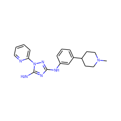 CN1CCC(c2cccc(Nc3nc(N)n(-c4ccccn4)n3)c2)CC1 ZINC000072127622