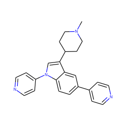 CN1CCC(c2cn(-c3ccncc3)c3ccc(-c4ccncc4)cc23)CC1 ZINC000095585586