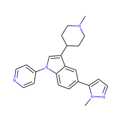 CN1CCC(c2cn(-c3ccncc3)c3ccc(-c4ccnn4C)cc23)CC1 ZINC000095585299