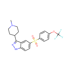 CN1CCC(c2n[nH]c3ccc(S(=O)(=O)c4ccc(OC(F)(F)F)cc4)cc23)CC1 ZINC000071295598