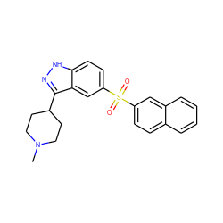 CN1CCC(c2n[nH]c3ccc(S(=O)(=O)c4ccc5ccccc5c4)cc23)CC1 ZINC000071281620