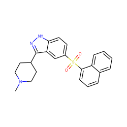 CN1CCC(c2n[nH]c3ccc(S(=O)(=O)c4cccc5ccccc45)cc23)CC1 ZINC000071295585