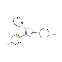 CN1CCC(c2nc(-c3ccc(F)cc3)c(-c3ccncc3)s2)CC1 ZINC000028471978