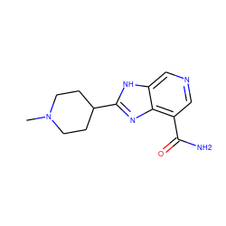 CN1CCC(c2nc3c(C(N)=O)cncc3[nH]2)CC1 ZINC000095602997