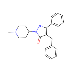 CN1CCC(n2[nH]c(-c3ccccc3)c(Cc3ccccc3)c2=O)CC1 ZINC000000001019