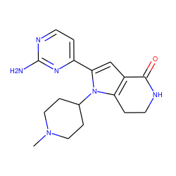 CN1CCC(n2c(-c3ccnc(N)n3)cc3c2CCNC3=O)CC1 ZINC000028970555