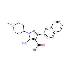 CN1CCC(n2nc(-c3ccc4ccccc4c3)c(C(N)=O)c2N)CC1 ZINC000103252512