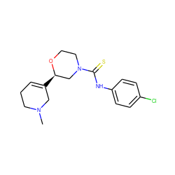 CN1CCC=C([C@@H]2CN(C(=S)Nc3ccc(Cl)cc3)CCO2)C1 ZINC000040875871