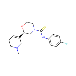 CN1CCC=C([C@@H]2CN(C(=S)Nc3ccc(F)cc3)CCO2)C1 ZINC000040875882