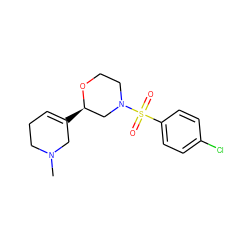 CN1CCC=C([C@@H]2CN(S(=O)(=O)c3ccc(Cl)cc3)CCO2)C1 ZINC000040429476