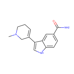 CN1CCC=C(c2c[nH]c3ccc(C(N)=O)cc23)C1 ZINC000026748290