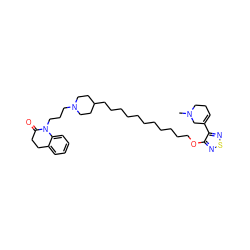 CN1CCC=C(c2nsnc2OCCCCCCCCCCCC2CCN(CCCN3C(=O)CCc4ccccc43)CC2)C1 ZINC000299839605