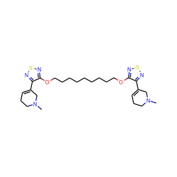 CN1CCC=C(c2nsnc2OCCCCCCCCCOc2nsnc2C2=CCCN(C)C2)C1 ZINC000013471093