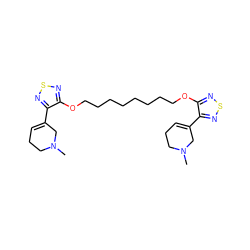 CN1CCC=C(c2nsnc2OCCCCCCCCOc2nsnc2C2=CCCN(C)C2)C1 ZINC000013471092