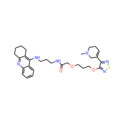 CN1CCC=C(c2nsnc2OCCCOCC(=O)NCCCNc2c3c(nc4ccccc24)CCCC3)C1 ZINC000049762840