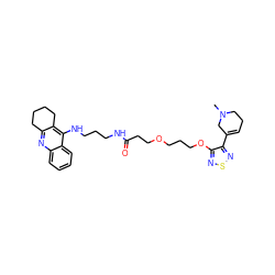 CN1CCC=C(c2nsnc2OCCCOCCC(=O)NCCCNc2c3c(nc4ccccc24)CCCC3)C1 ZINC000049762837