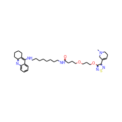 CN1CCC=C(c2nsnc2OCCCOCCCC(=O)NCCCCCCCCNc2c3c(nc4ccccc24)CCCC3)C1 ZINC000049746049