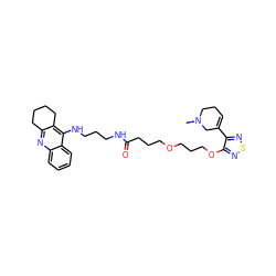 CN1CCC=C(c2nsnc2OCCCOCCCC(=O)NCCCNc2c3c(nc4ccccc24)CCCC3)C1 ZINC000049756045