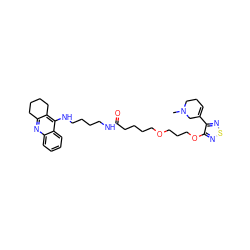 CN1CCC=C(c2nsnc2OCCCOCCCCC(=O)NCCCCNc2c3c(nc4ccccc24)CCCC3)C1 ZINC000049746763