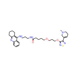 CN1CCC=C(c2nsnc2OCCCOCCCCC(=O)NCCCNc2c3c(nc4ccccc24)CCCC3)C1 ZINC000049745588