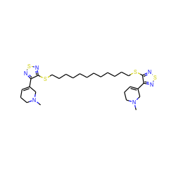 CN1CCC=C(c2nsnc2SCCCCCCCCCCCCSc2nsnc2C2=CCCN(C)C2)C1 ZINC000027522708