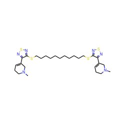 CN1CCC=C(c2nsnc2SCCCCCCCCCCCSc2nsnc2C2=CCCN(C)C2)C1 ZINC000027524251