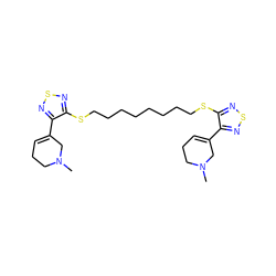 CN1CCC=C(c2nsnc2SCCCCCCCCSc2nsnc2C2=CCCN(C)C2)C1 ZINC000027522713