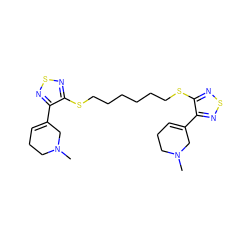 CN1CCC=C(c2nsnc2SCCCCCCSc2nsnc2C2=CCCN(C)C2)C1 ZINC000001536414