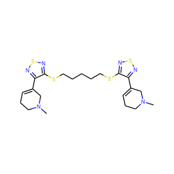 CN1CCC=C(c2nsnc2SCCCCCSc2nsnc2C2=CCCN(C)C2)C1 ZINC000001536413