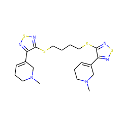 CN1CCC=C(c2nsnc2SCCCCSc2nsnc2C2=CCCN(C)C2)C1 ZINC000001536412