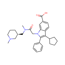 CN1CCC[C@@H](CN(C)C(=O)Cn2c(-c3ccccc3)c(C3CCCC3)c3ccc(C(=O)O)cc32)C1 ZINC000013646646