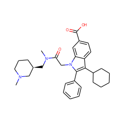 CN1CCC[C@@H](CN(C)C(=O)Cn2c(-c3ccccc3)c(C3CCCCC3)c3ccc(C(=O)O)cc32)C1 ZINC000013646579