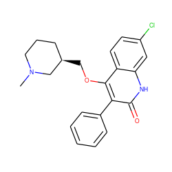 CN1CCC[C@@H](COc2c(-c3ccccc3)c(=O)[nH]c3cc(Cl)ccc23)C1 ZINC000026579896