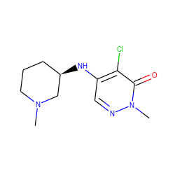 CN1CCC[C@@H](Nc2cnn(C)c(=O)c2Cl)C1 ZINC000134330948