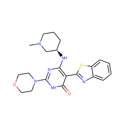 CN1CCC[C@@H](Nc2nc(N3CCOCC3)[nH]c(=O)c2-c2nc3ccccc3s2)C1 ZINC000473115003