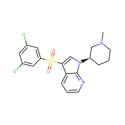 CN1CCC[C@@H](n2cc(S(=O)(=O)c3cc(Cl)cc(Cl)c3)c3cccnc32)C1 ZINC000028862398