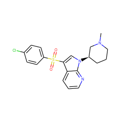 CN1CCC[C@@H](n2cc(S(=O)(=O)c3ccc(Cl)cc3)c3cccnc32)C1 ZINC000028862312