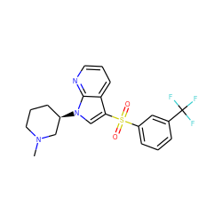 CN1CCC[C@@H](n2cc(S(=O)(=O)c3cccc(C(F)(F)F)c3)c3cccnc32)C1 ZINC000028862348