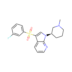 CN1CCC[C@@H](n2cc(S(=O)(=O)c3cccc(F)c3)c3cccnc32)C1 ZINC000028862373