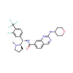 CN1CCC[C@@H]1[C@@H](NC(=O)c1ccc2cnc(NC3CCOCC3)nc2c1)c1ccc(C(F)(F)F)c(F)c1 ZINC000207537099