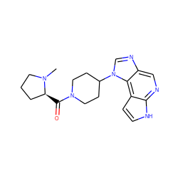 CN1CCC[C@@H]1C(=O)N1CCC(n2cnc3cnc4[nH]ccc4c32)CC1 ZINC000095577232