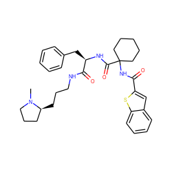 CN1CCC[C@@H]1CCCNC(=O)[C@@H](Cc1ccccc1)NC(=O)C1(NC(=O)c2cc3ccccc3s2)CCCCC1 ZINC000028825205